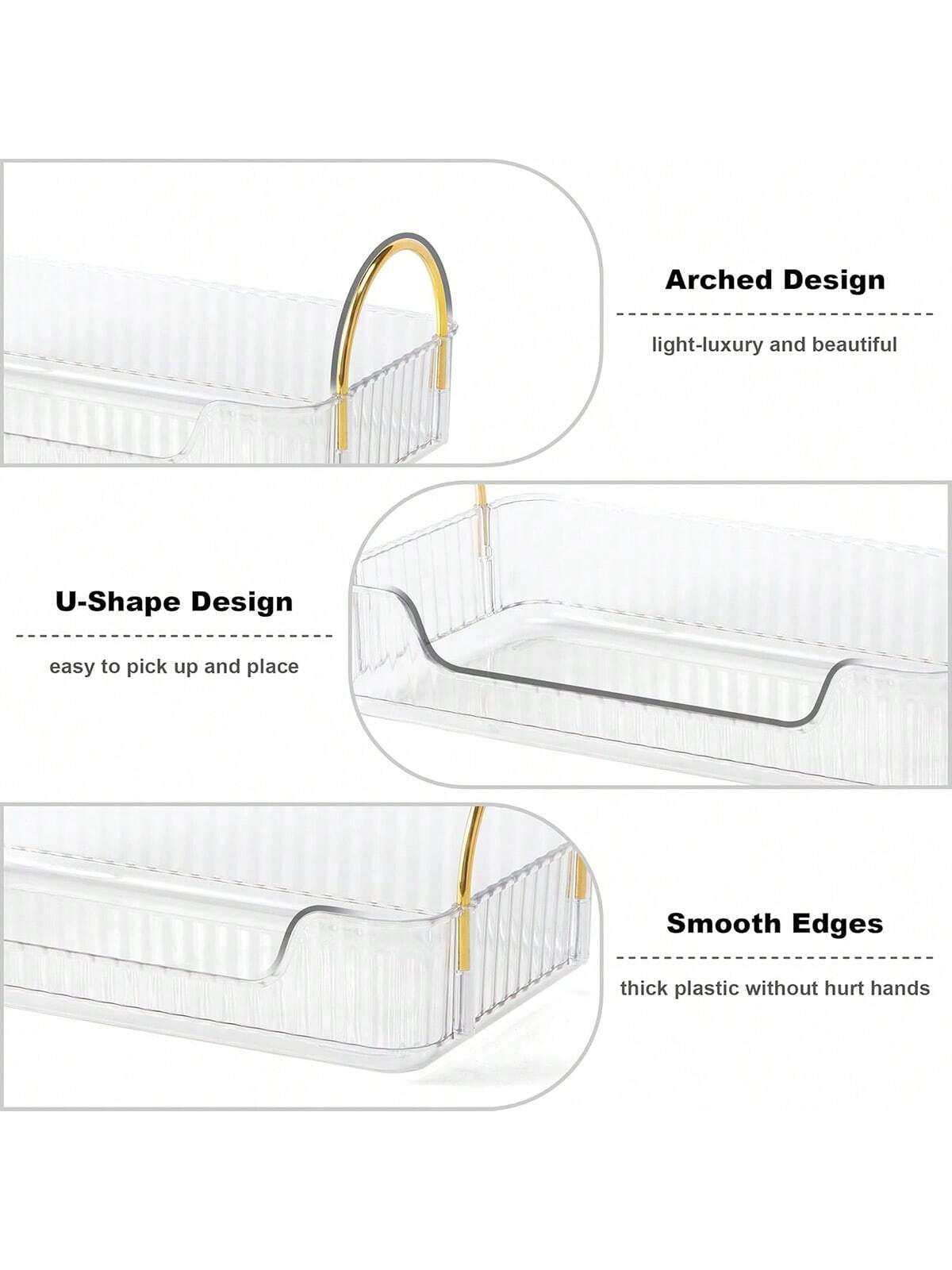 Bathroom Counter Organizer Countertop Shelf, 2 Tiers Plastic Tray Stand, Skincare Organizer Perfume Holder For Dresser, Bathroom Countertop Tray For Cosmetic, Skin Care, Lipstick