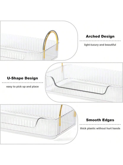 Bathroom Counter Organizer Countertop Shelf, 2 Tiers Plastic Tray Stand, Skincare Organizer Perfume Holder For Dresser, Bathroom Countertop Tray For Cosmetic, Skin Care, Lipstick