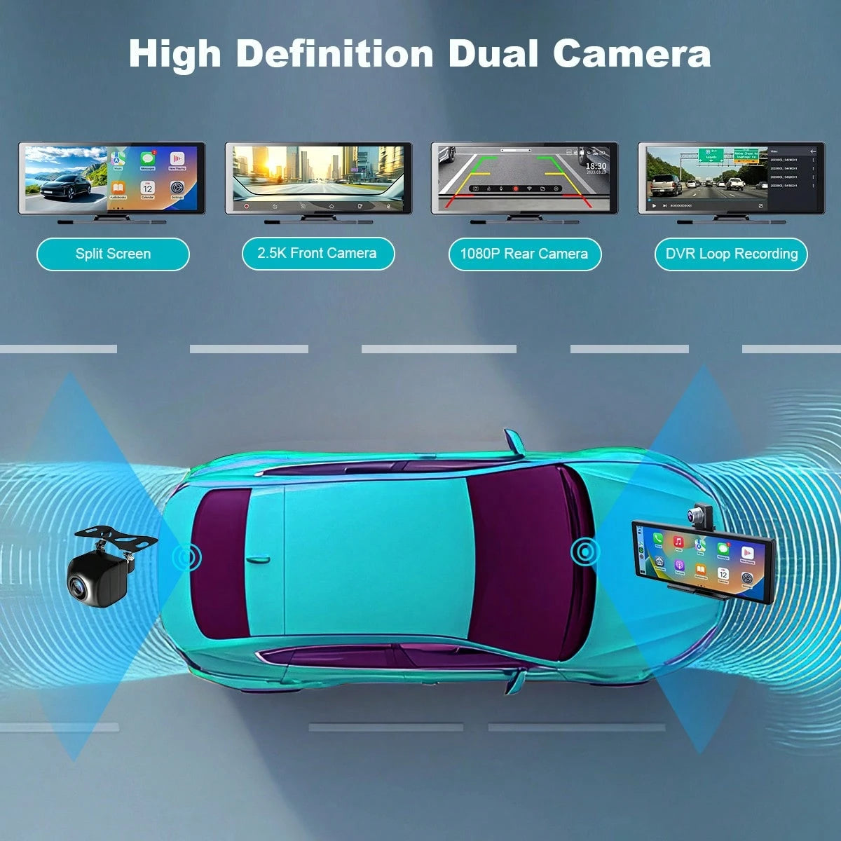 BDQ 10.26 Inch Car Multimedia Video Player Wireless Carplay And Wireless Android Auto Portable Universal Car Monitor Witch Camera