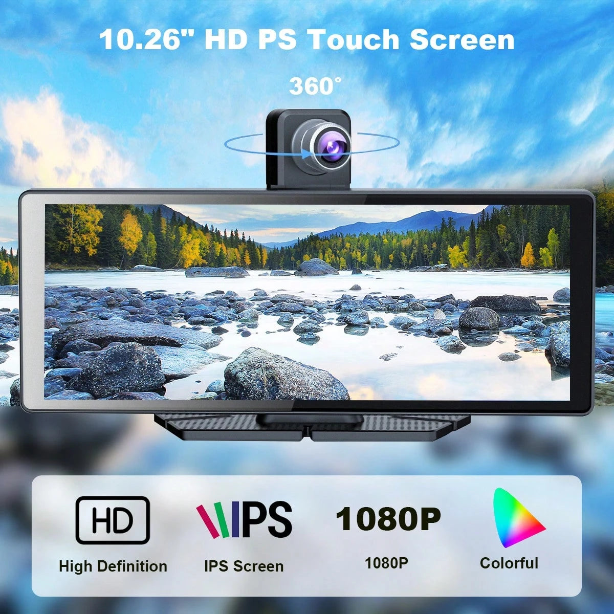 BDQ 10.26 Inch Car Multimedia Video Player Wireless Carplay And Wireless Android Auto Portable Universal Car Monitor Witch Camera