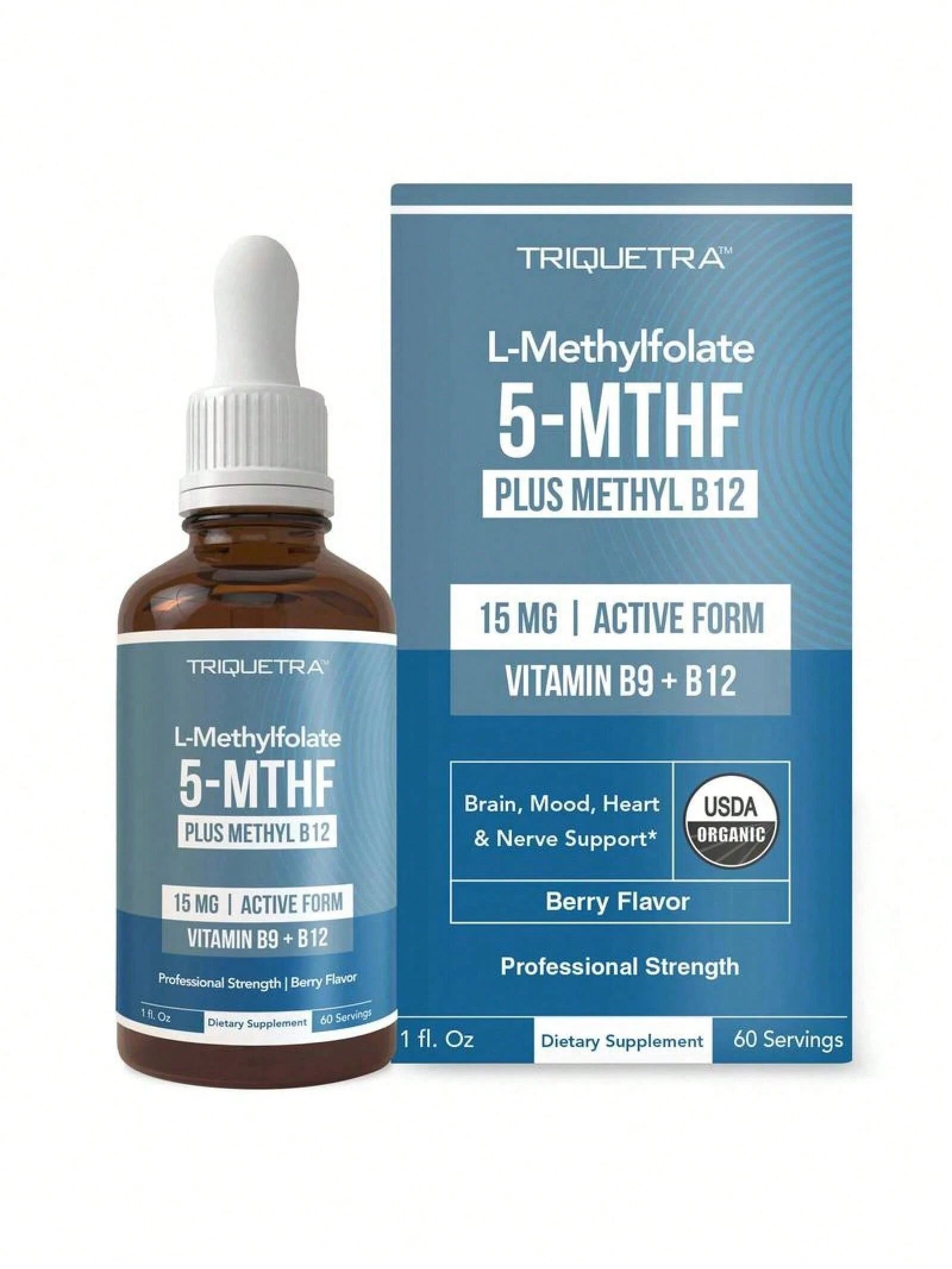 Bestseller!Minimal-L Methyl Folate 15mg + B12 Pro Strength, Liquid 5-MTHF Form, Supports Mood, Methylation, & Cognition Supplement Energy Levels Vitamin Methylcobalamin.Supplement Vitamin,Free Shippin