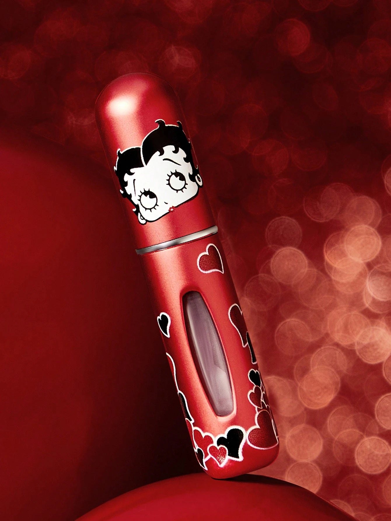 Betty Boop x 5 Ml Cartoon Character & Heart Shaped Refillable Misting Spray Bottle, Gift Ideas,Party,Holiday,Valentine's Day,Vacation