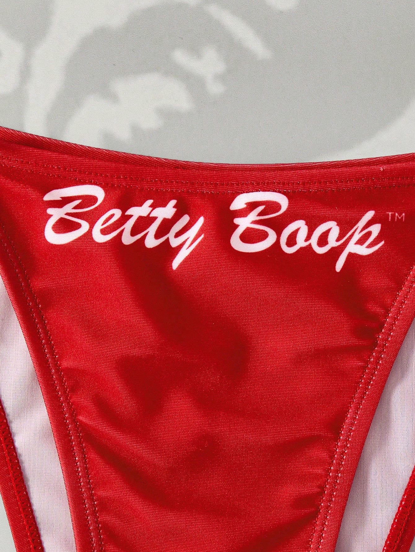Betty Boop x Women's Summer Vacation Beach Cartoon Pattern Halter Bikini Set And Cover-Up Top