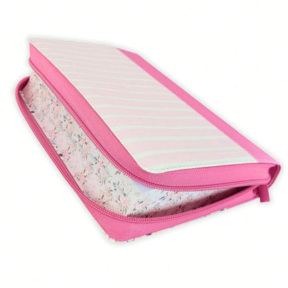Biblia Con Cierre Para Mujer Portatil Letra Grande 12 Puntos RV1960, Imit Piel Imit Piel Duotono Blanco Y Rosa Floral Con Indice Y Canto Floral