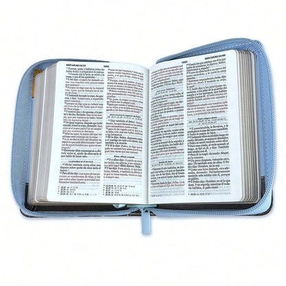 Biblia De Bolsillo Con Cierre RV1960 Imit Cafe/Azul Abejas