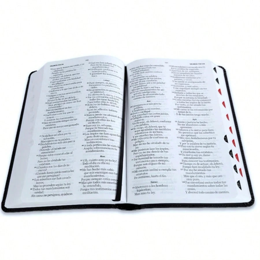 Biblia Letra Grande 12 Puntos RV1960 Imit Piel Negro Cordero Y Leon Con Indice