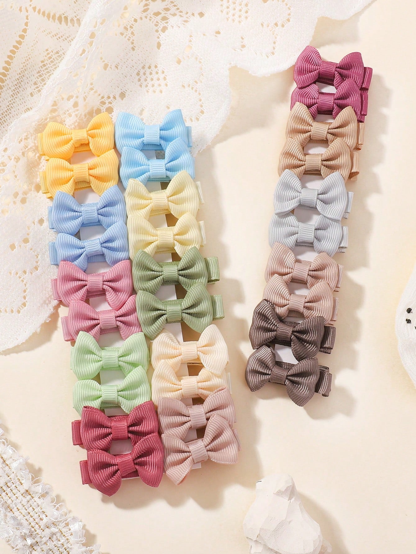 bilicaca 30pcs/Pack Candy Color Fully Covered Bowknot Kids Hair Clips, Bowknot Baby Hair Accessories, Random Color Love Valentine