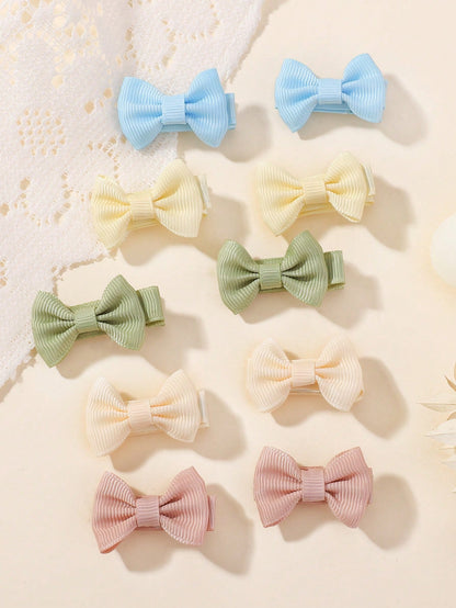 bilicaca 30pcs/Pack Candy Color Fully Covered Bowknot Kids Hair Clips, Bowknot Baby Hair Accessories, Random Color Love Valentine