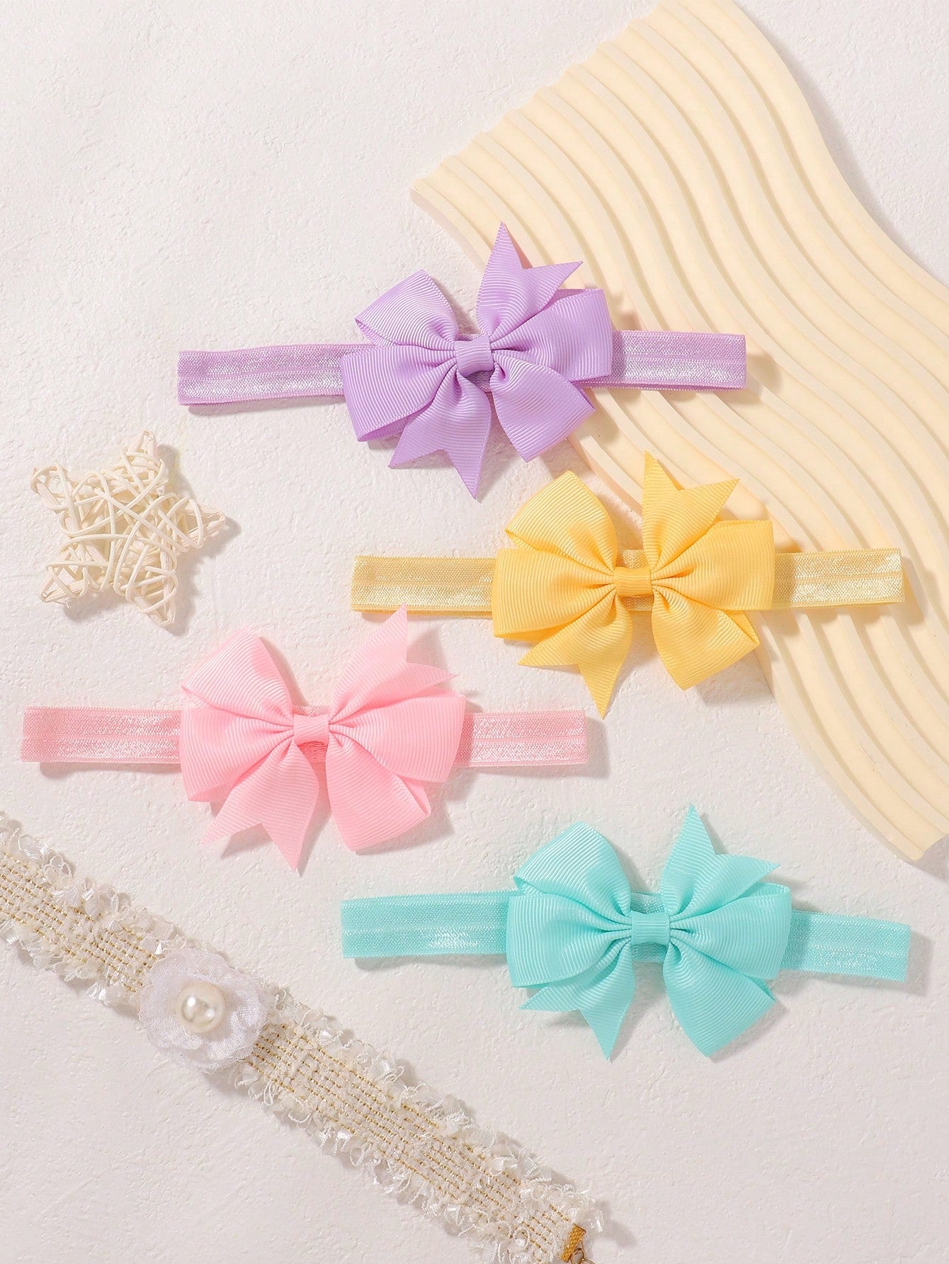 bilicaca 5/12pcs Random Color Bowknot Baby Wide Headband, High Elastic Soft Children Headband, Girls Daily Party Dress Photo Shoot Atmosphere Hair Accessory
