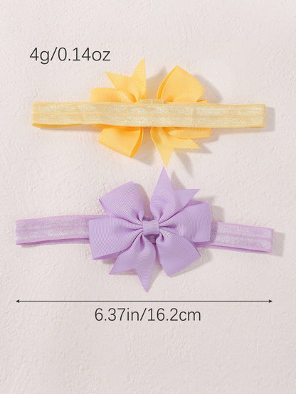 bilicaca 5/12pcs Random Color Bowknot Baby Wide Headband, High Elastic Soft Children Headband, Girls Daily Party Dress Photo Shoot Atmosphere Hair Accessory