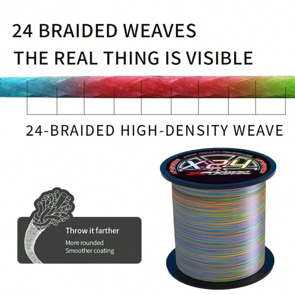BKUMAN24 Braided PE Fishing Line, Multi-Color, 500m, Multiple Strength Options. Smooth And Abrasion-Resistant, Suitable For Freshwater And Saltwater Hunting And Fishing, Ideal For Anglers And Fishing