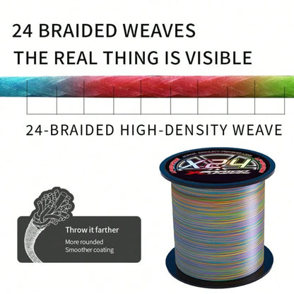 BKUMAN24 Braided PE Fishing Line, Multi-Color, 500m, Multiple Strength Options. Smooth And Abrasion-Resistant, Suitable For Freshwater And Saltwater Hunting And Fishing, Ideal For Anglers And Fishing
