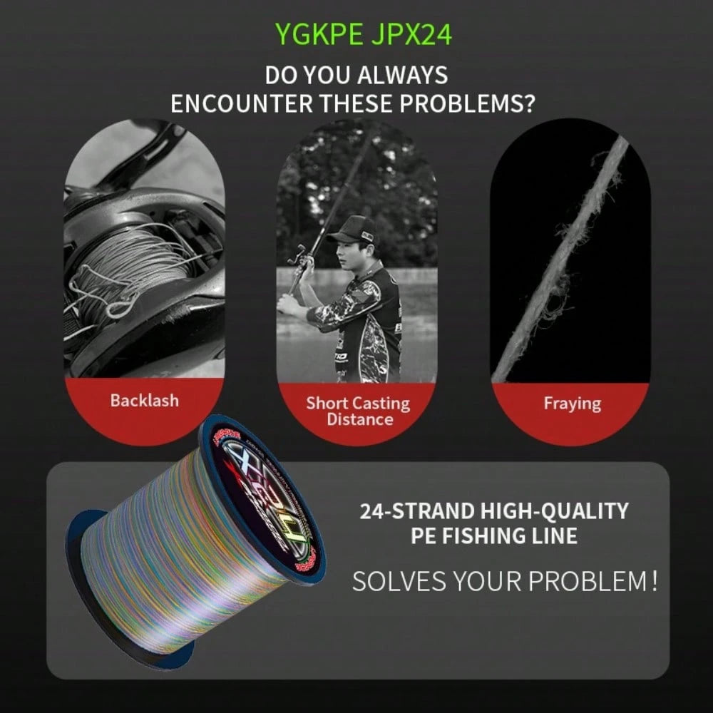 BKUMAN24 Braided PE Fishing Line, Multi-Color, 500m, Multiple Strength Options. Smooth And Abrasion-Resistant, Suitable For Freshwater And Saltwater Hunting And Fishing, Ideal For Anglers And Fishing