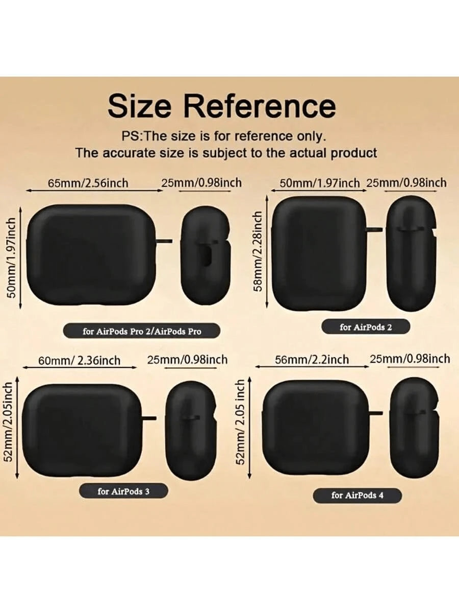Black Leopard Print Alloy TPU [Separate Design] Brand New Fashionable Black Patterned Protective Case Compatible With Airpods 4th Gen, Pro 3/1/2, Pro 3rd Gen, Pro 2 Soft TPU Wireless Earphone Protecti