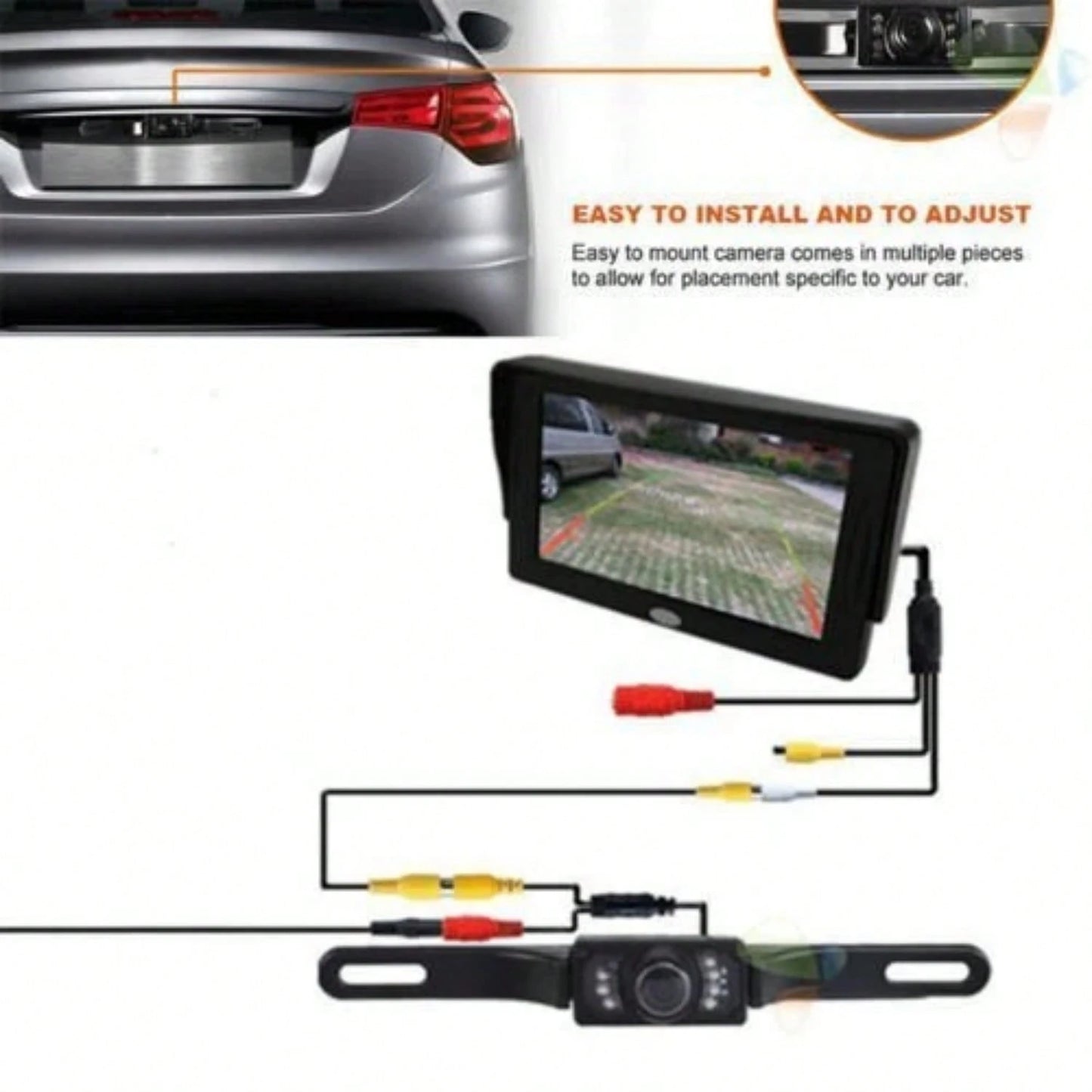 Black Metal License Plate Backup Camera Wide Angle Rear View Camera With Night Vision Reversing Distance Guide Lines Ideal For Car ParkingReversing Towing & All Vehicle Safety Assistancev