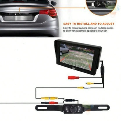 Black Metal License Plate Backup Camera Wide Angle Rear View Camera With Night Vision Reversing Distance Guide Lines Ideal For Car ParkingReversing Towing & All Vehicle Safety Assistancev