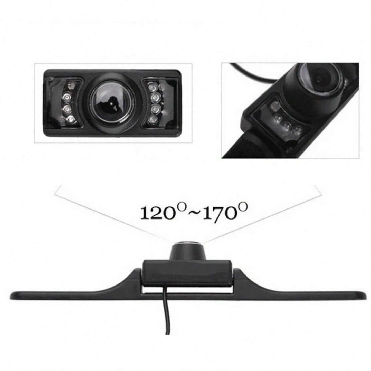 Black Metal License Plate Backup Camera Wide Angle Rear View Camera With Night Vision Reversing Distance Guide Lines Ideal For Car ParkingReversing Towing & All Vehicle Safety Assistancev