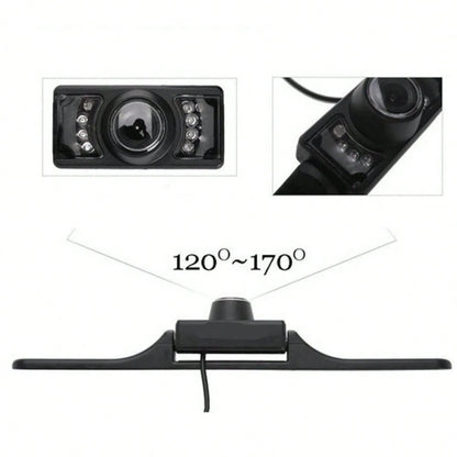 Black Metal License Plate Backup Camera Wide Angle Rear View Camera With Night Vision Reversing Distance Guide Lines Ideal For Car ParkingReversing Towing & All Vehicle Safety Assistancev