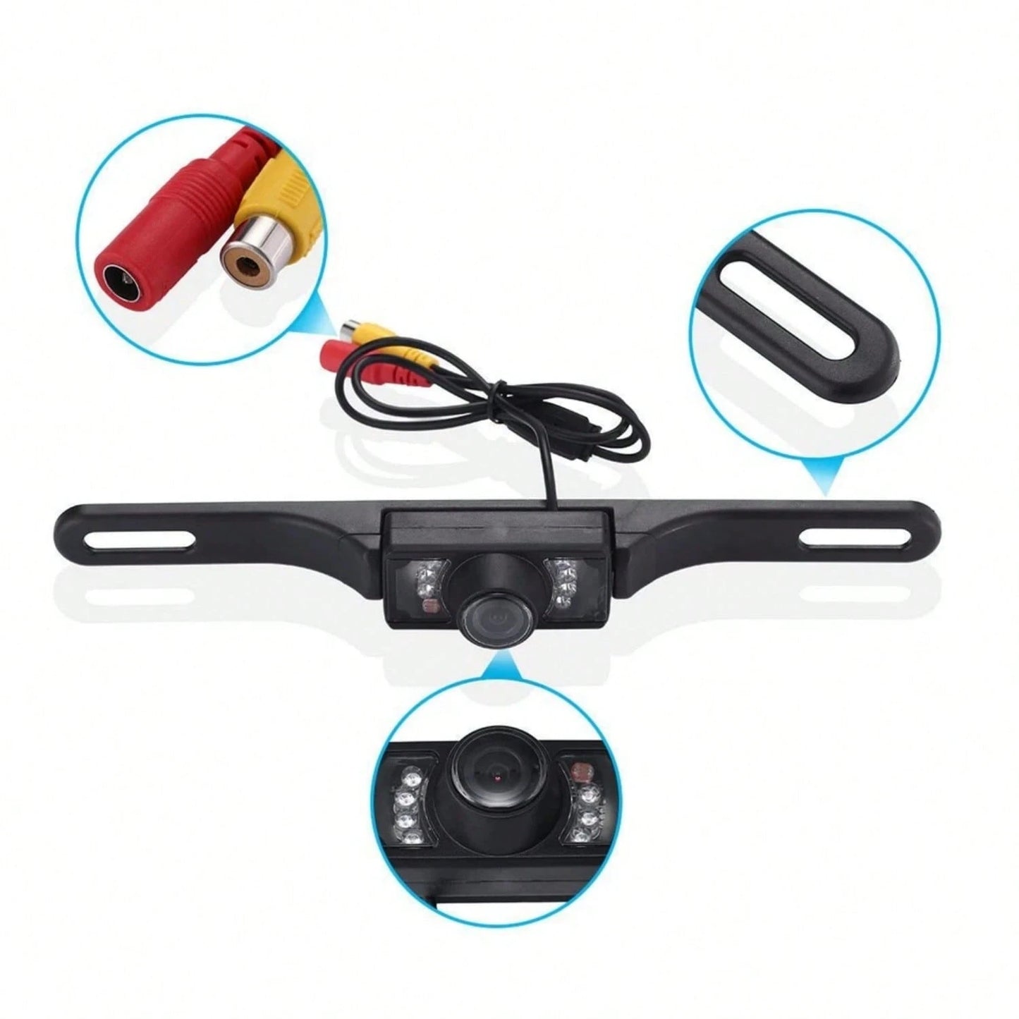 Black Metal License Plate Backup Camera Wide Angle Rear View Camera With Night Vision Reversing Distance Guide Lines Ideal For Car ParkingReversing Towing & All Vehicle Safety Assistancev