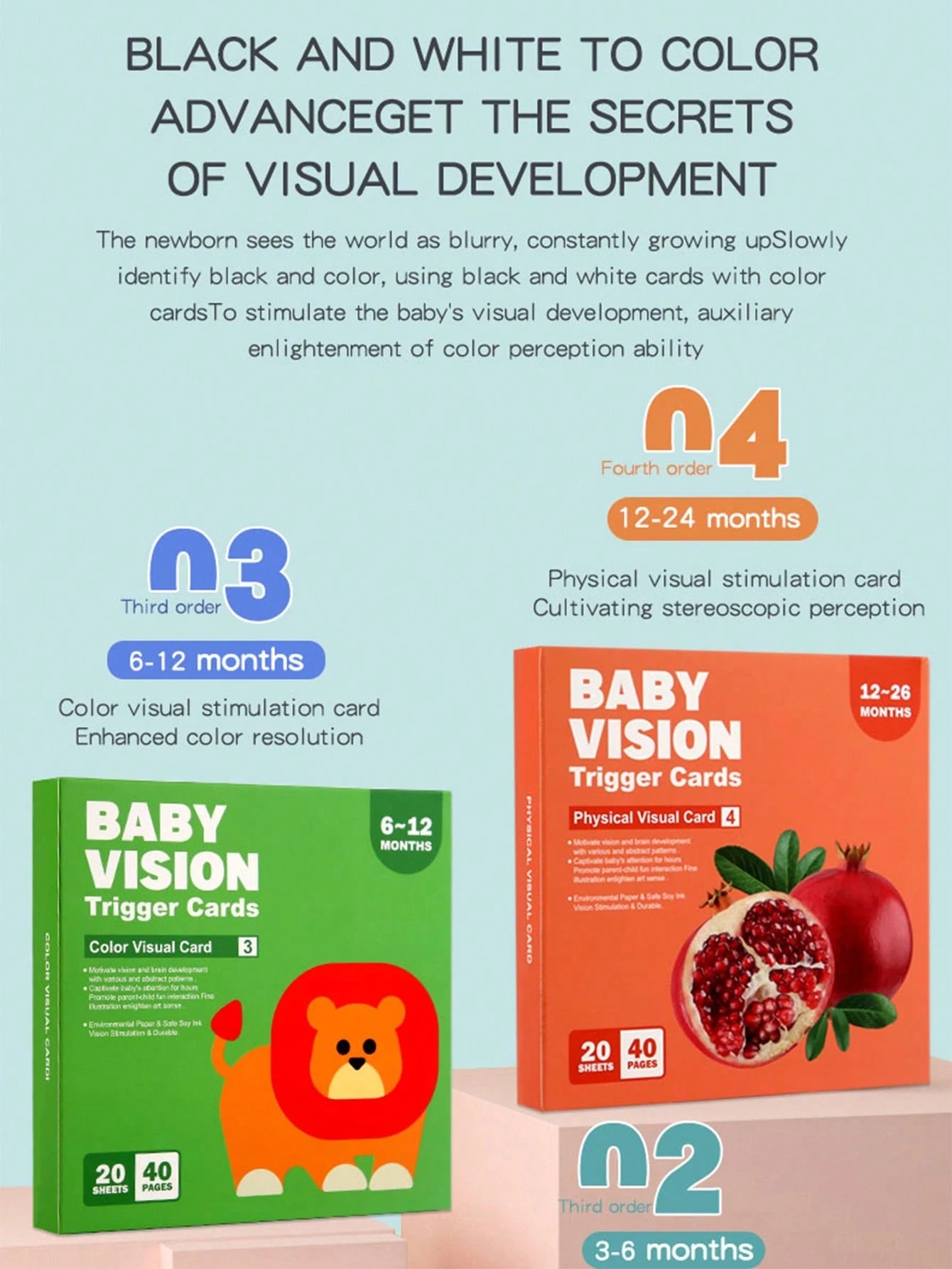 Black & White Flash Cards For Newborn Babies Visual Stimulation, 0-36 Months Infant Colorful Tracking Cards, Educational Cognitive Cards