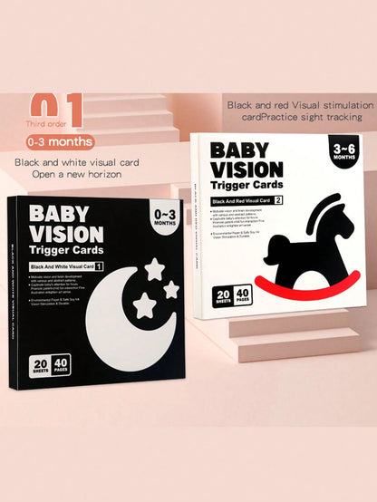 Black & White Flash Cards For Newborn Babies Visual Stimulation, 0-36 Months Infant Colorful Tracking Cards, Educational Cognitive Cards