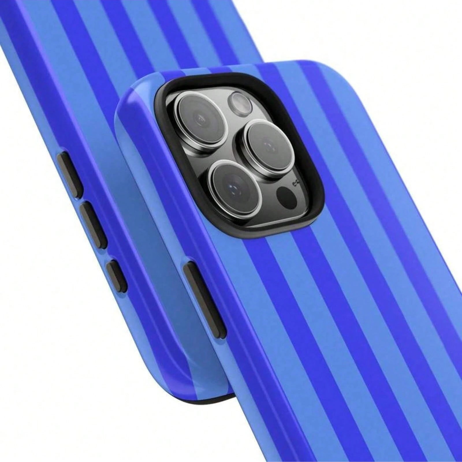 Blue Striped Elements Fashion Phone Case JIMO CORNA Compatible With IPhone 17 Pro Max 16 15 14 13 12 11 Summer High-Quality Case Gift For Young Girls Spring Birthday Easter Mom Gift