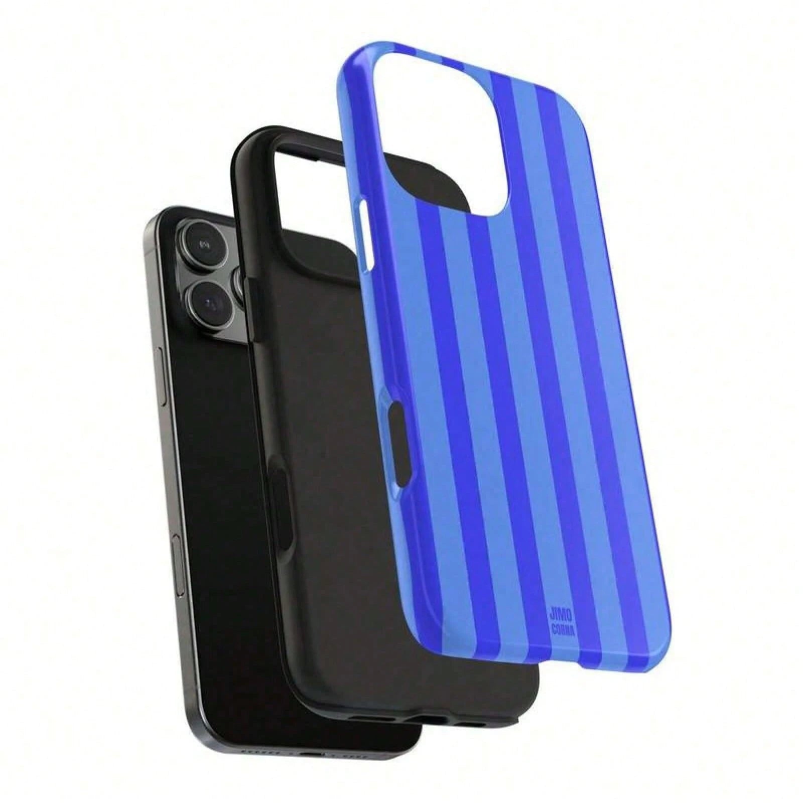 Blue Striped Elements Fashion Phone Case JIMO CORNA Compatible With IPhone 17 Pro Max 16 15 14 13 12 11 Summer High-Quality Case Gift For Young Girls Spring Birthday Easter Mom Gift