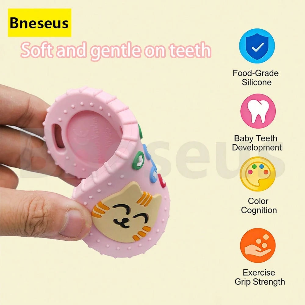 Bneseus 1pc 2026 New Baby Teething Toy, Cartoon Cat Silicone Teether Toy, Suitable For 6-24 Months Old Boys And Girls, Ideal Gift For Ramadan And Eid Al-Fitr