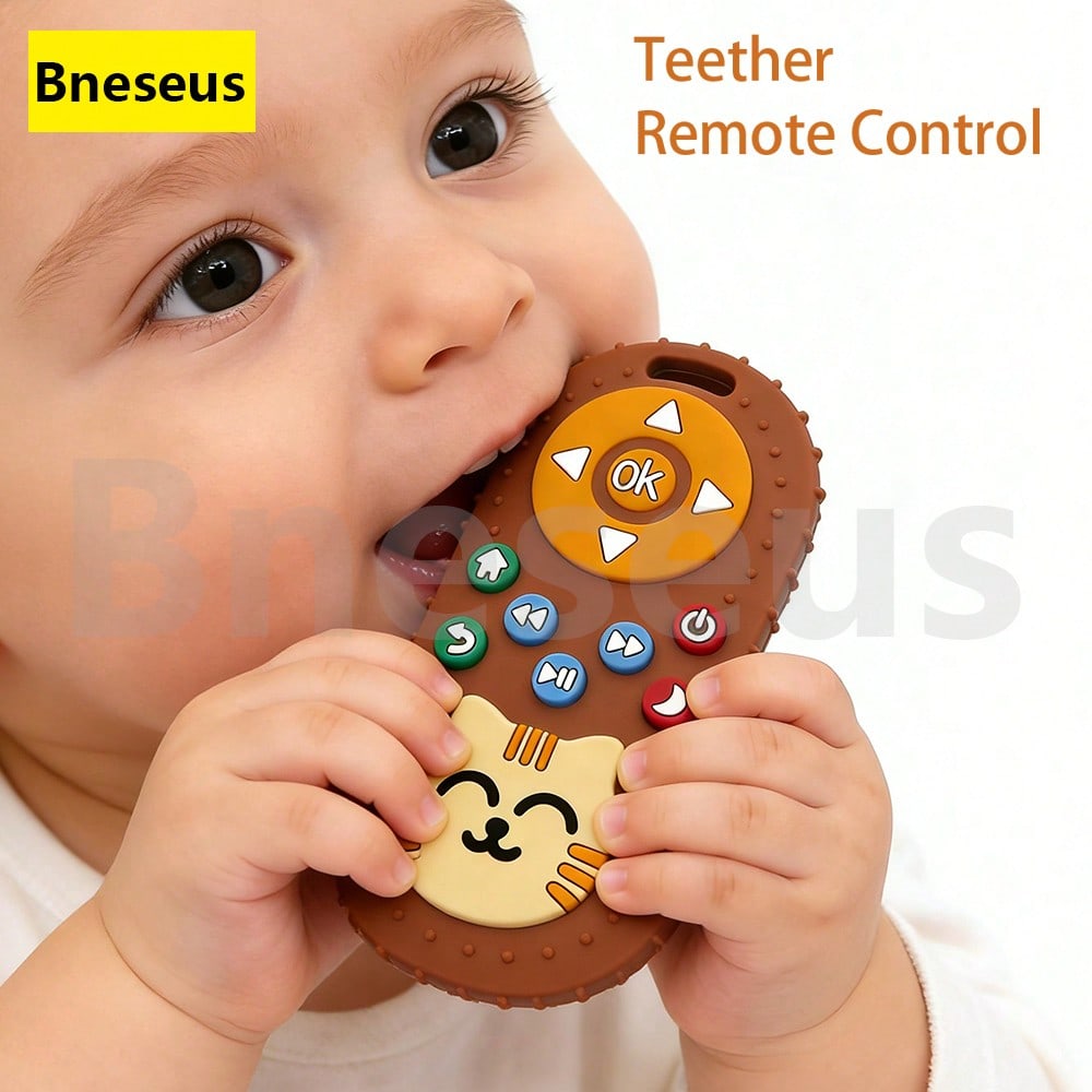 Bneseus 1pc 2026 New Baby Teething Toy, Cartoon Cat Silicone Teether Toy, Suitable For 6-24 Months Old Boys And Girls, Ideal Gift For Ramadan And Eid Al-Fitr