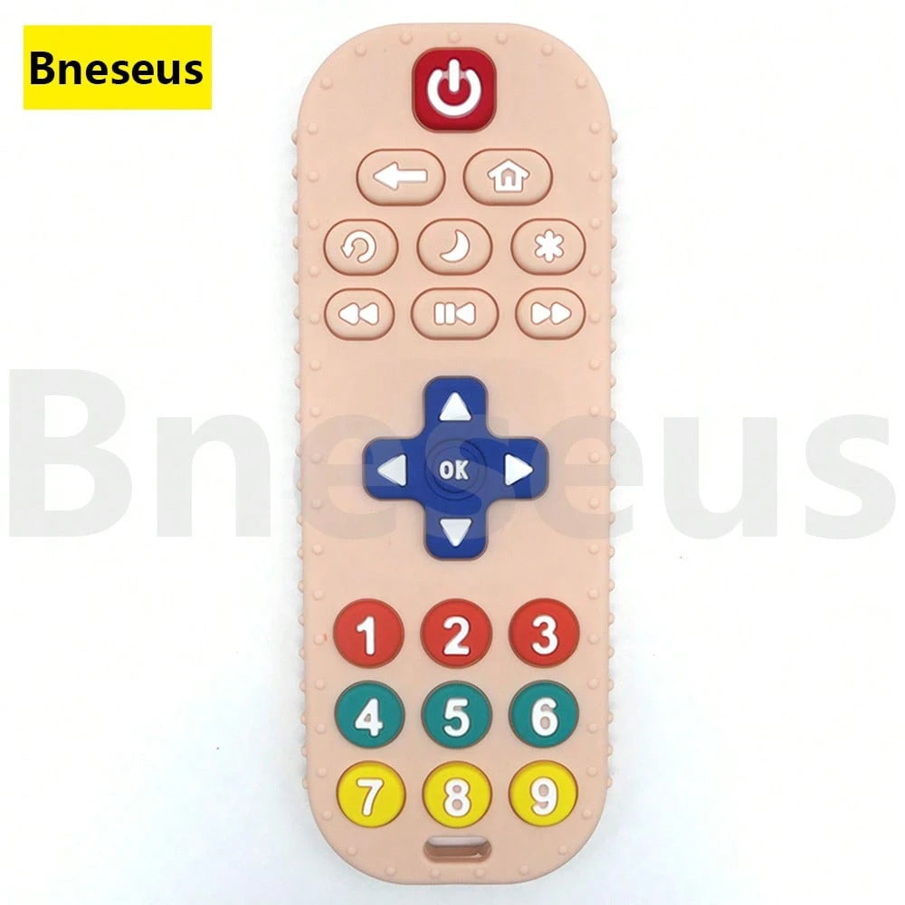 Bneseus 1pc Silicone Teething Toy Suitable For 0-6 Months, 6-12 Months Babies, Remote Control Silicone Teether, Sensory Toy, Chewing Toy For Boys And Girls, Christmas Gift, Stocking Stuffer