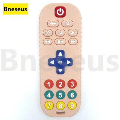 Bneseus 1pc Silicone Teething Toy Suitable For 0-6 Months, 6-12 Months Babies, Remote Control Silicone Teether, Sensory Toy, Chewing Toy For Boys And Girls, Christmas Gift, Stocking Stuffer