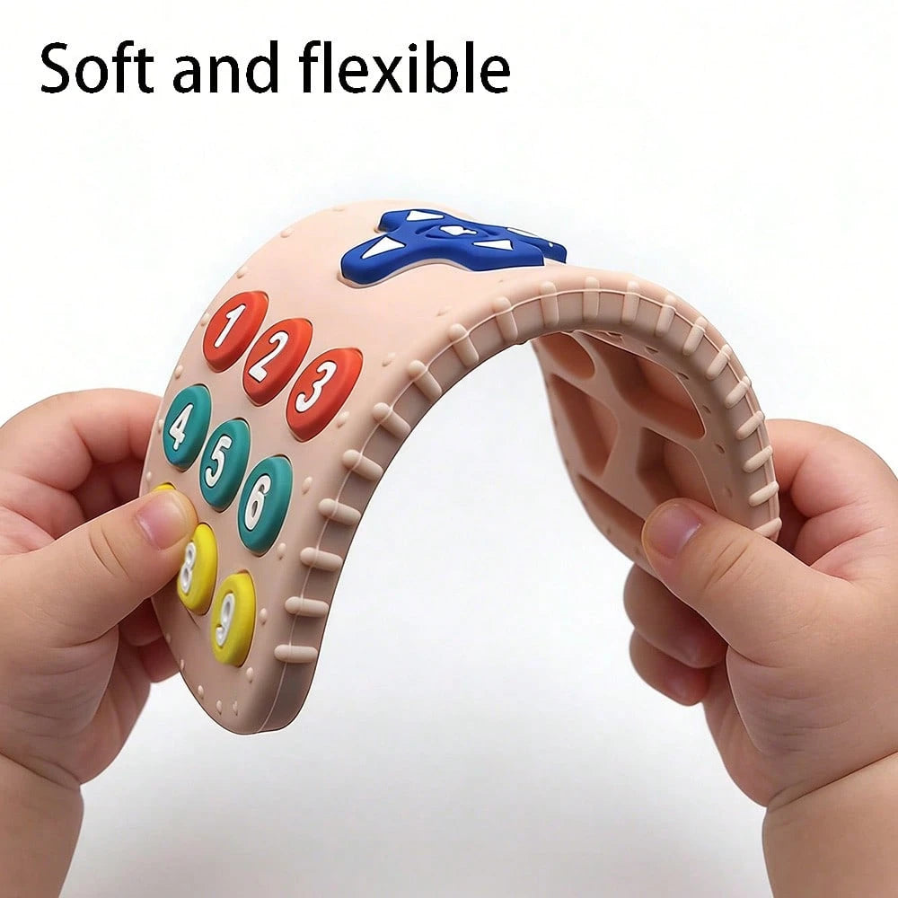 Bneseus 1pc Silicone Teething Toy Suitable For 0-6 Months, 6-12 Months Babies, Remote Control Silicone Teether, Sensory Toy, Chewing Toy For Boys And Girls, Christmas Gift, Stocking Stuffer
