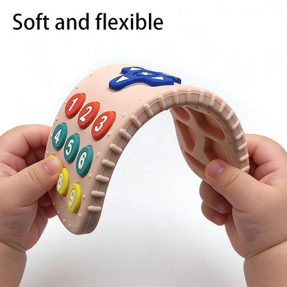 Bneseus 1pc Silicone Teething Toy Suitable For 0-6 Months, 6-12 Months Babies, Remote Control Silicone Teether, Sensory Toy, Chewing Toy For Boys And Girls, Christmas Gift, Stocking Stuffer