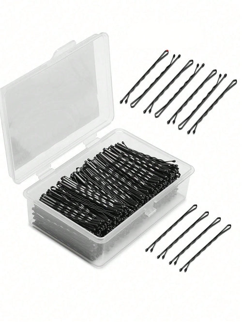 Bobby Pins, Crimped Hair Pins For Women, Non Slip Hair Clips Bulk With Storage Box, Great For All Hair Style