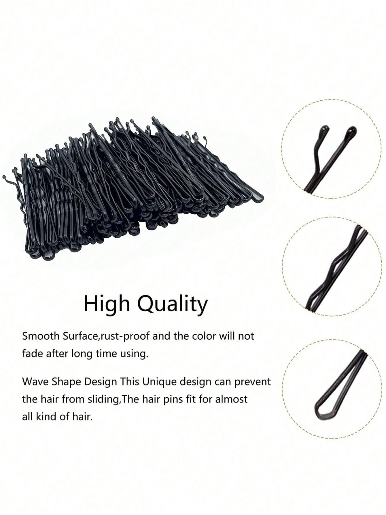 Bobby Pins, Crimped Hair Pins For Women, Non Slip Hair Clips Bulk With Storage Box, Great For All Hair Style