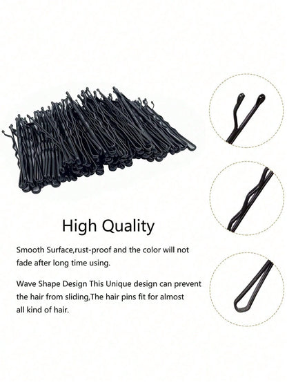 Bobby Pins, Crimped Hair Pins For Women, Non Slip Hair Clips Bulk With Storage Box, Great For All Hair Style