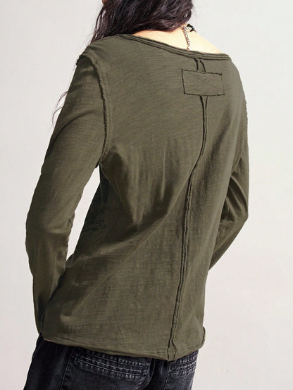 Bohemela Casual Loose Fit Long Sleeve Plus Size Women T-Shirt, Streetwear/Winter Fall