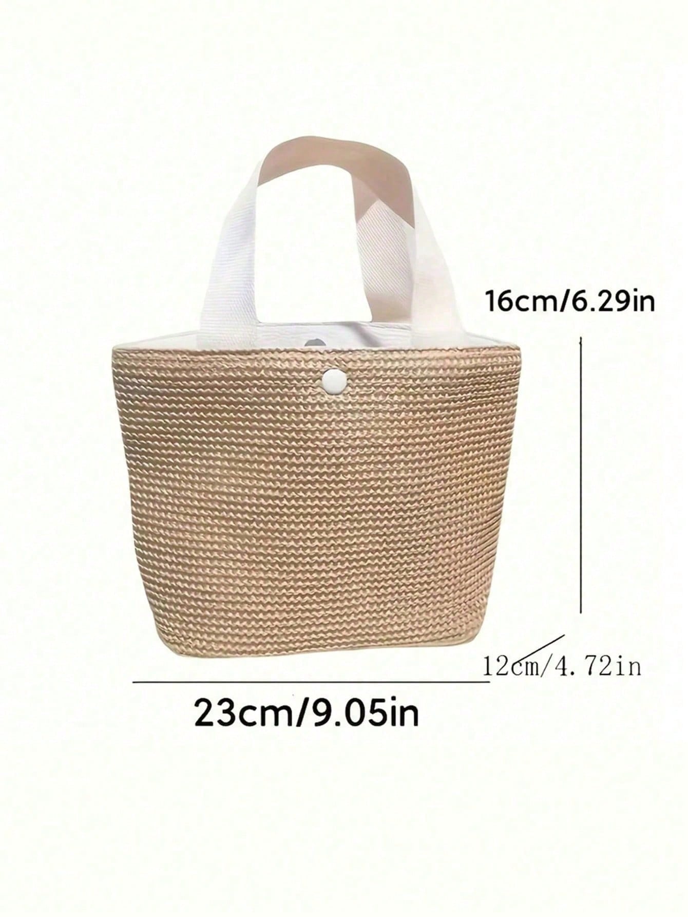 Bohemian Style Woven Tote Bag- Large Black Handbag Suitable For Beach, Camping And Outdoor Activities, Fabric With Magnetic Closure, Perfect For Women's Outdoor Adventures And Beach Outings