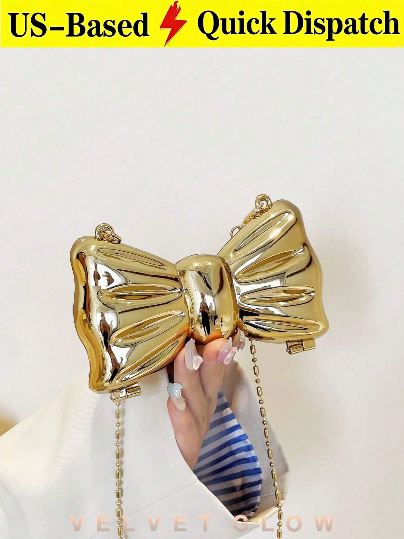 Bow Shaped Mini Party Bag, Women's Fashionable Chain Crossbody Bag, Suitable For Party And Date Wear, Coin Purse, Wedding, Party Bags, Graduation