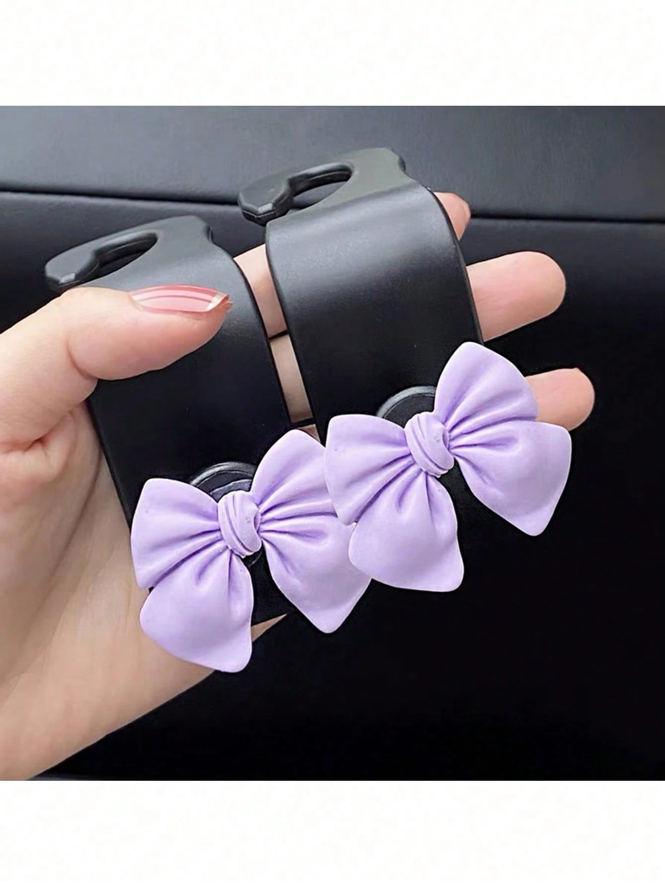 Bowknot Shaped Car Hook Creative Lovely Seat Back Hanger For Car Interior Storage Multifunctional Hanging Hook Car Decor