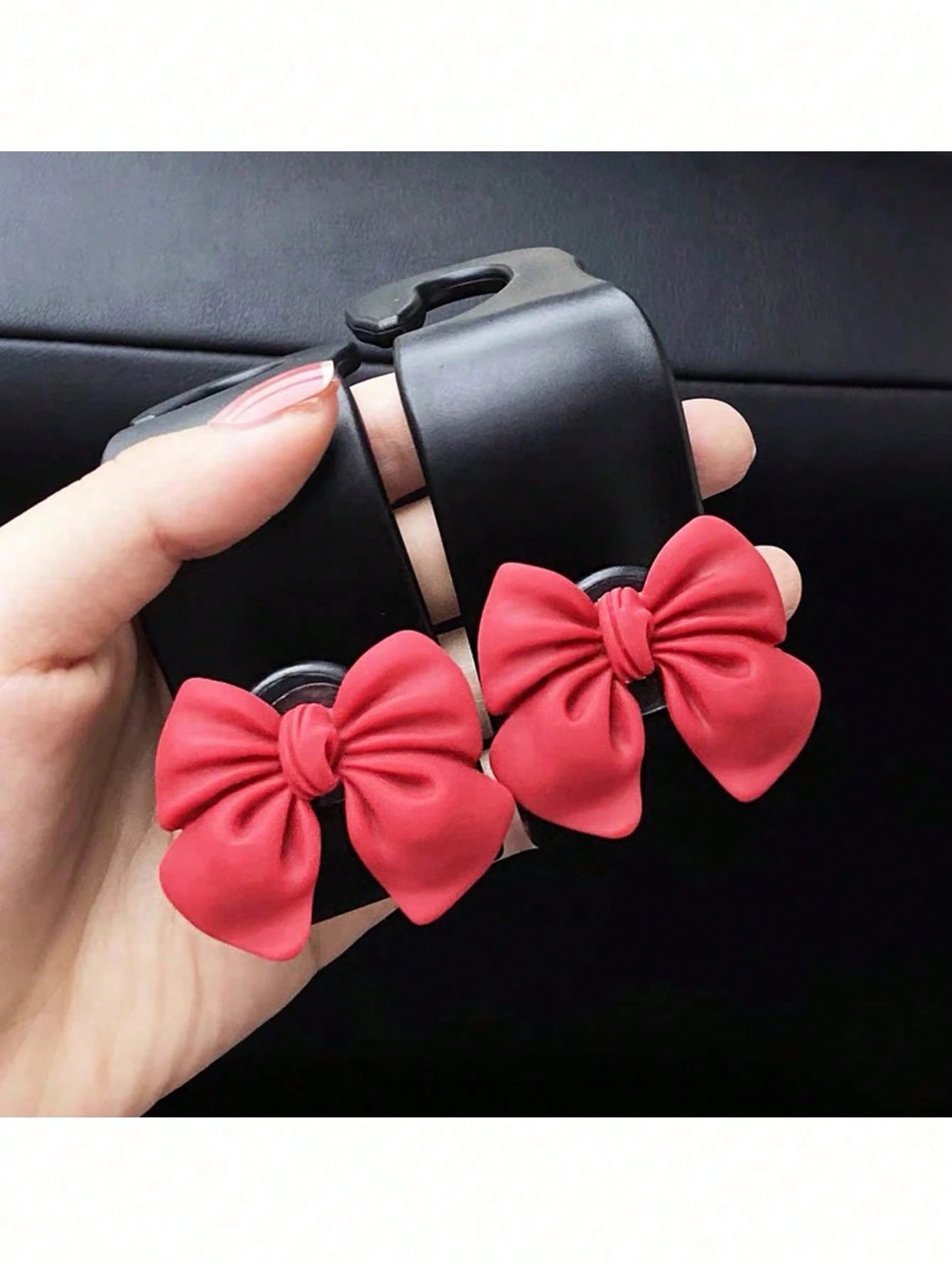 Bowknot Shaped Car Hook Creative Lovely Seat Back Hanger For Car Interior Storage Multifunctional Hanging Hook Car Decor