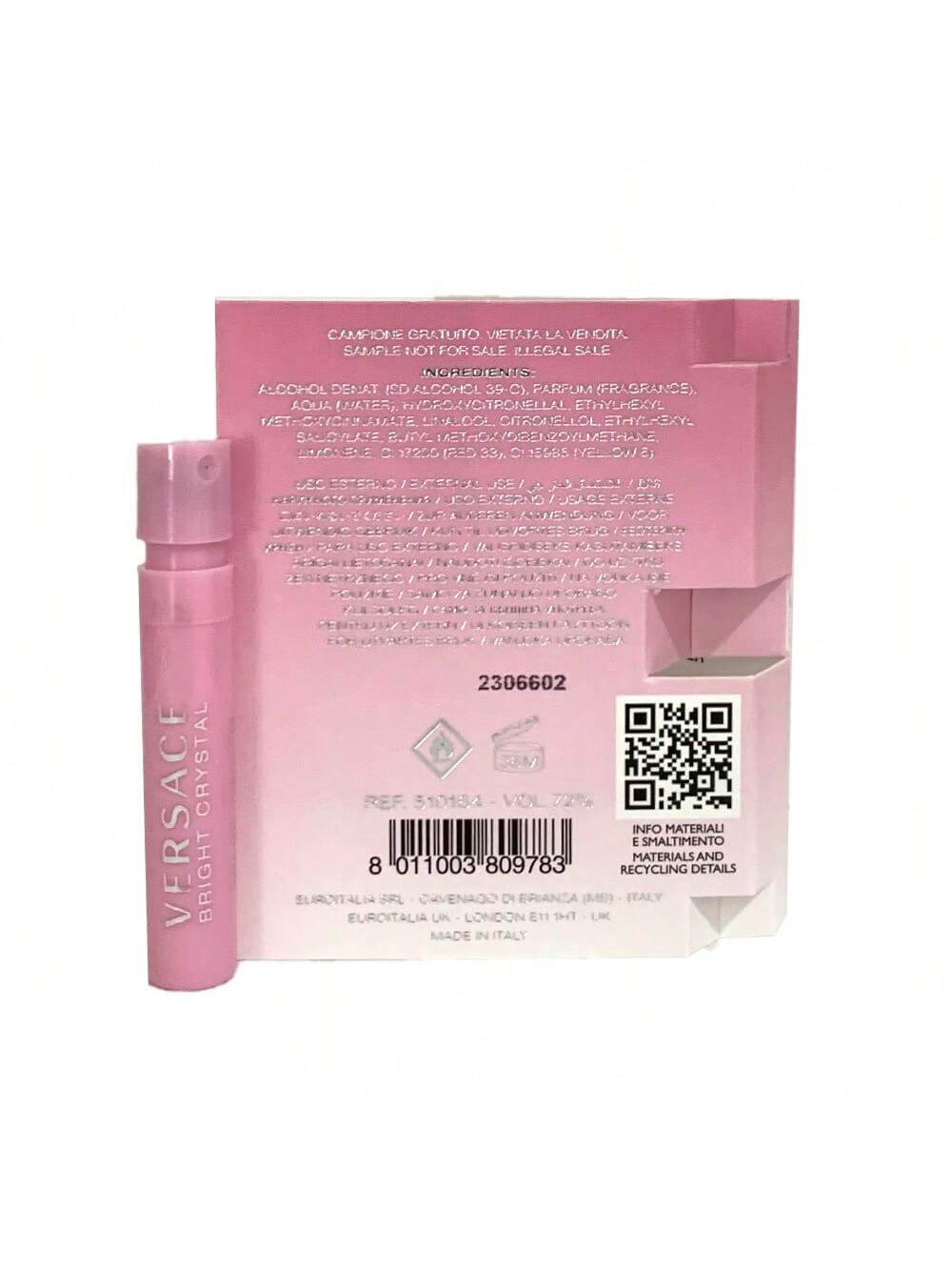 Bright Crystal EDT Perfume For Women Scent Sample Vial Travel Size Mini 2x(1ml) Fragrances