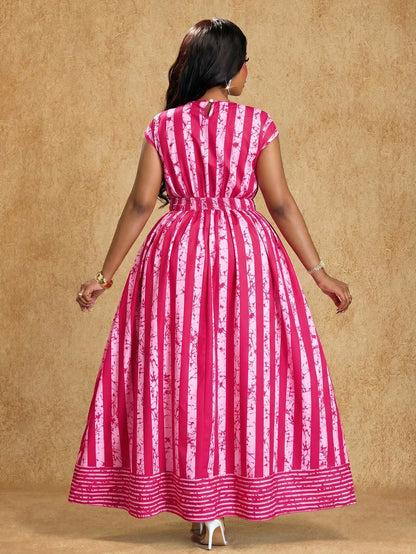 Brilight Women's Spring/Summer 2026 Purple And White Splashed Striped High-Waisted A-Line Skirt- Perfect For Wedding Season, Graduation Season, Daily Casual Wear, Parties, Dates, Valentine's Day, Vac