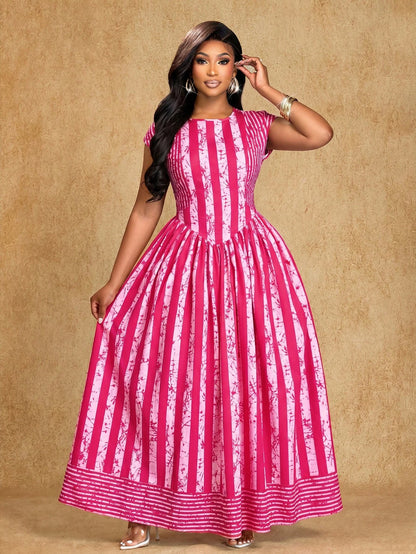 Brilight Women's Spring/Summer 2026 Purple And White Splashed Striped High-Waisted A-Line Skirt- Perfect For Wedding Season, Graduation Season, Daily Casual Wear, Parties, Dates, Valentine's Day, Vac