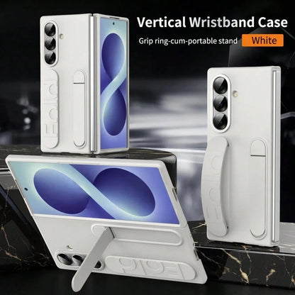 Business Wristband Foldable Stand For Galaxy Z Fold 8 Ultra Z Fold7 6 5 4 3 Invisible Bracket Silicone Wrist Strap Cover