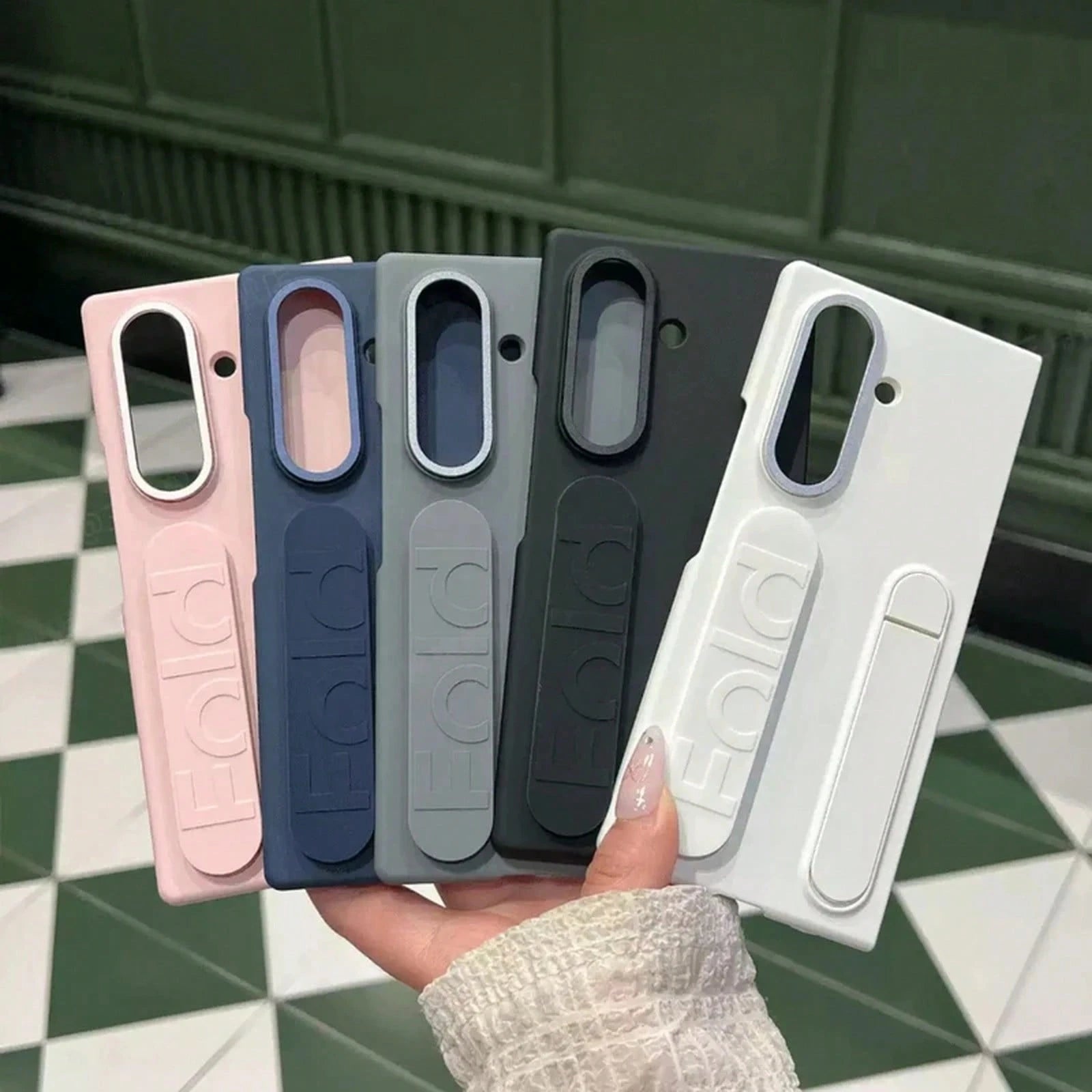 Business Wristband Foldable Stand For Galaxy Z Fold 8 Ultra Z Fold7 6 5 4 3 Invisible Bracket Silicone Wrist Strap Cover