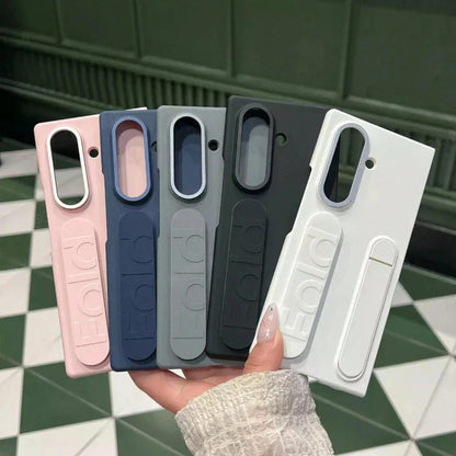 Business Wristband Foldable Stand For Galaxy Z Fold 8 Ultra Z Fold7 6 5 4 3 Invisible Bracket Silicone Wrist Strap Cover