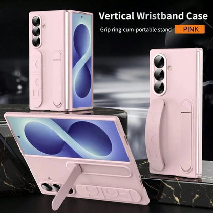 Business Wristband Foldable Stand For Galaxy Z Fold 8 Ultra Z Fold7 6 5 4 3 Invisible Bracket Silicone Wrist Strap Cover