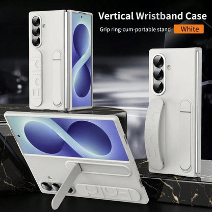 Business Wristband Foldable Stand For Galaxy Z Fold 8 Ultra Z Fold7 6 5 4 3 Invisible Bracket Silicone Wrist Strap Cover