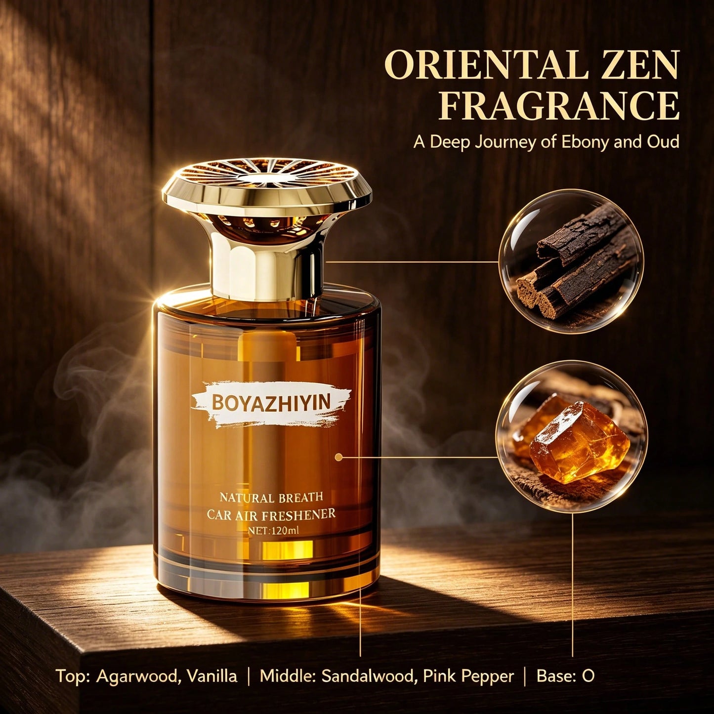 Car Air Freshener 120ml Plant Extract, Baby Luxury Car Perfume With Classic Fragrance, Odor Eliminator For Home Vehicle Use